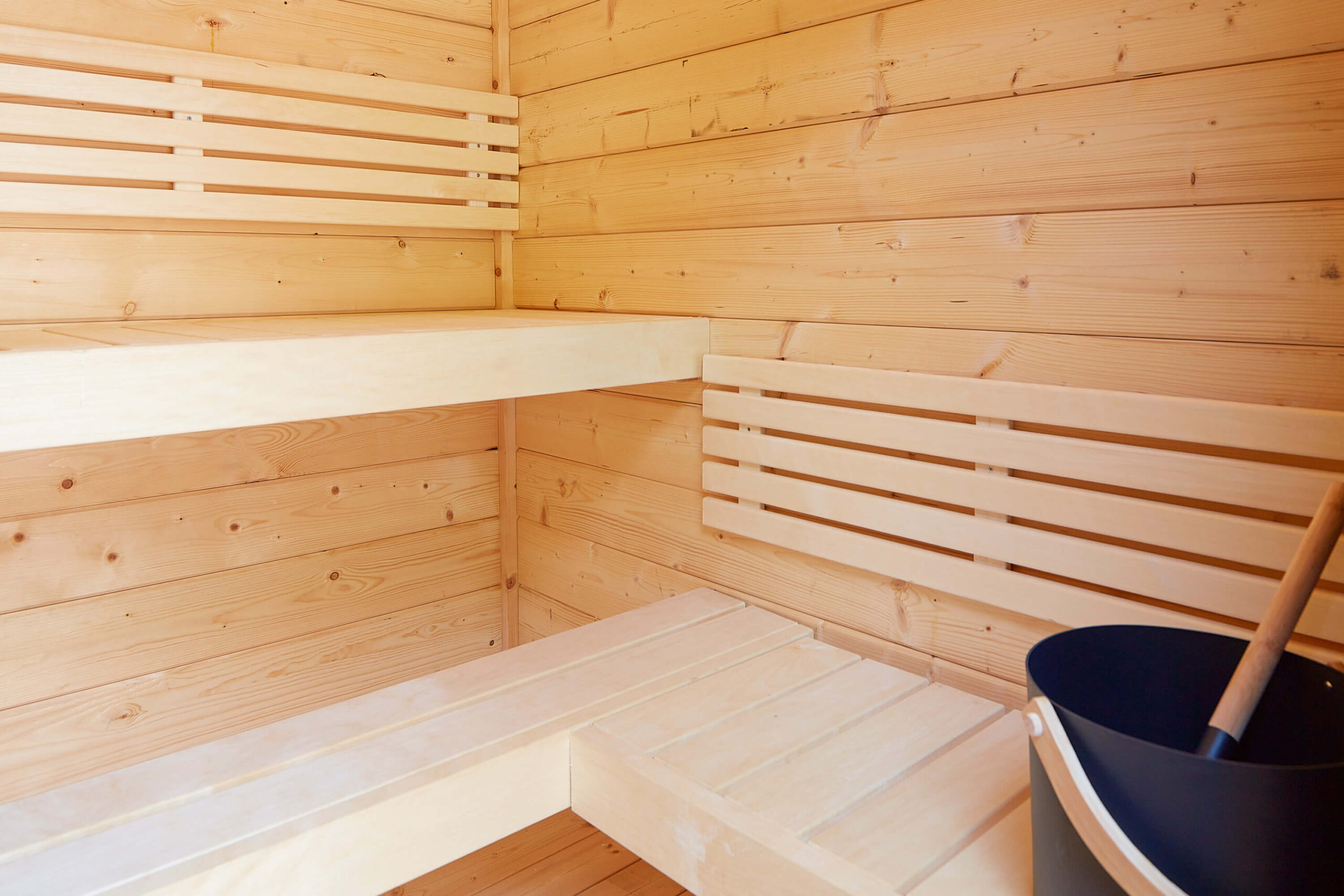 Inside the sauna