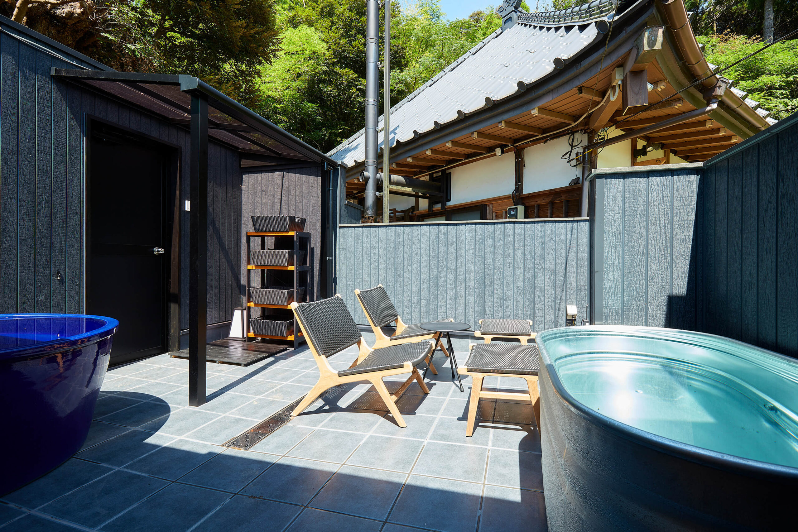 Open-air bath and sauna