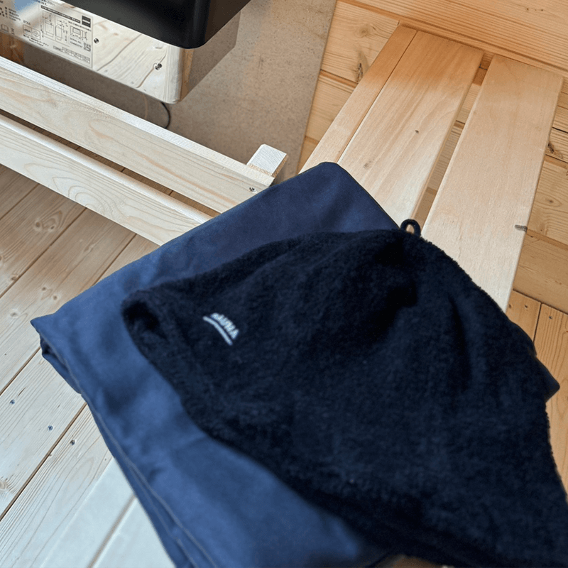 Sauna ponchos and hats